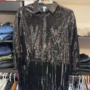 River island sequin buttons down shirt